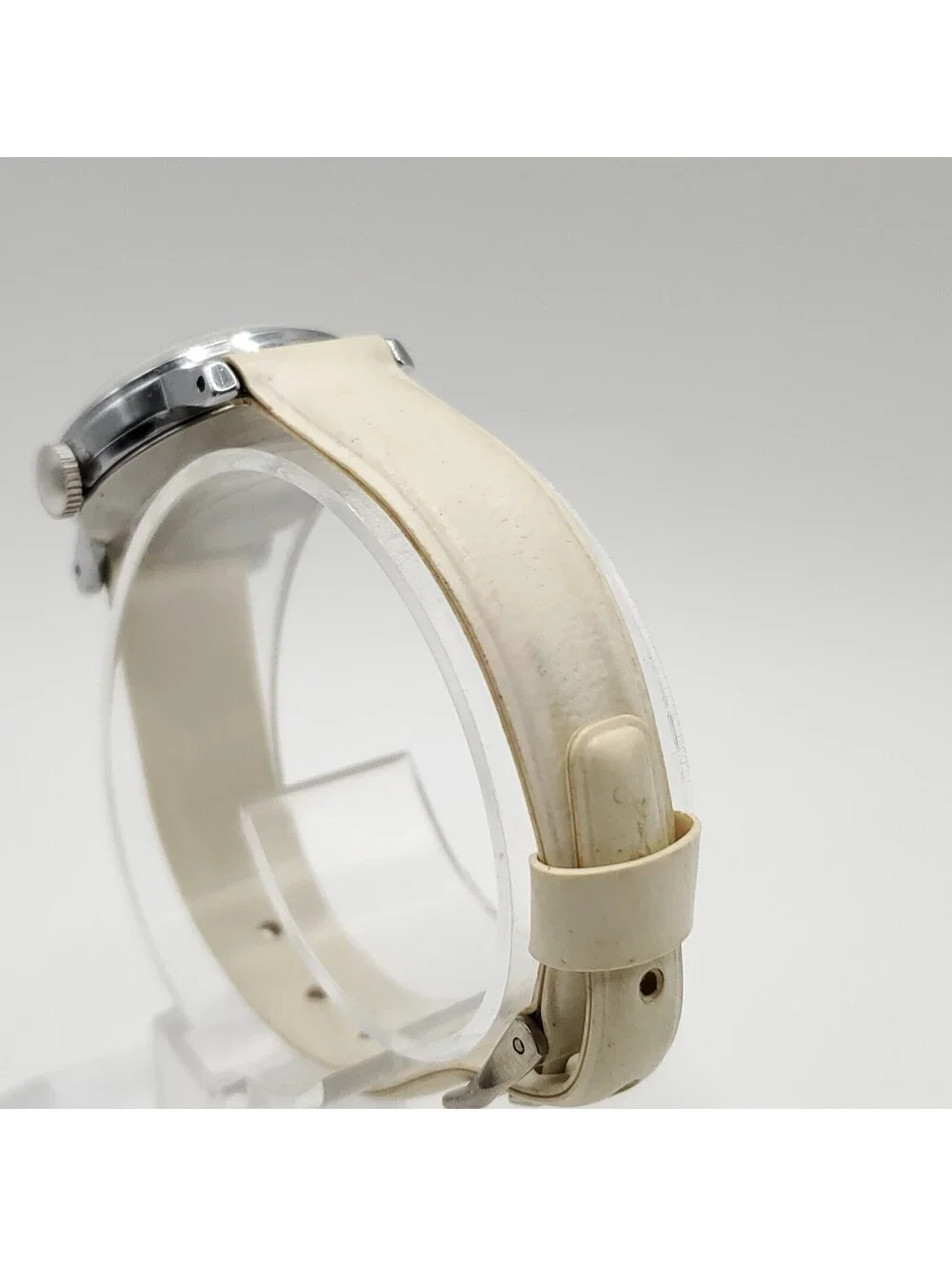 Timex Mechanical White Day/Date Dial Silver Tone Womens Watch 24mm Running